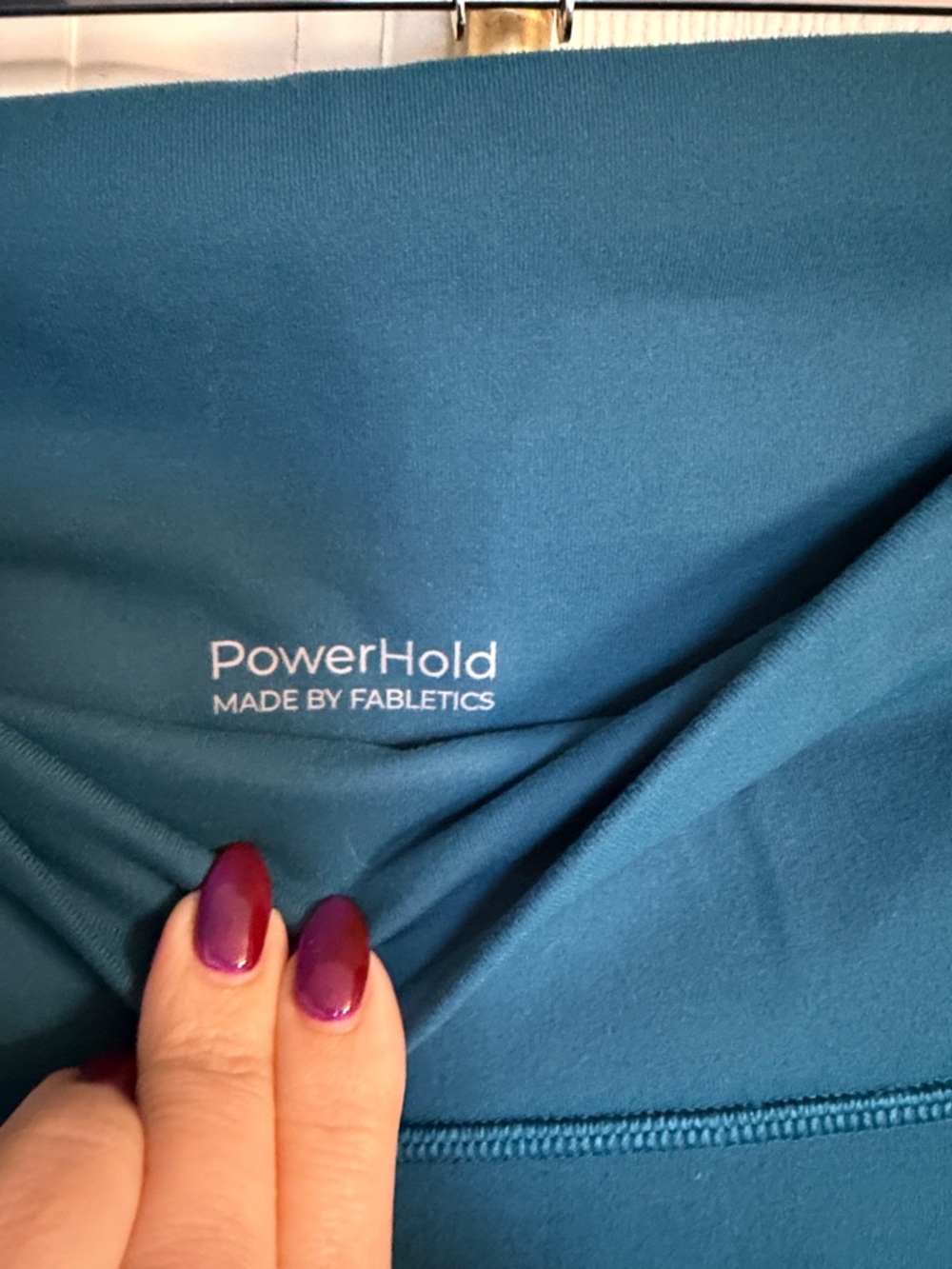 Fabletics PowerHold Deep Teal Active Leggings - Picture 2 of 5